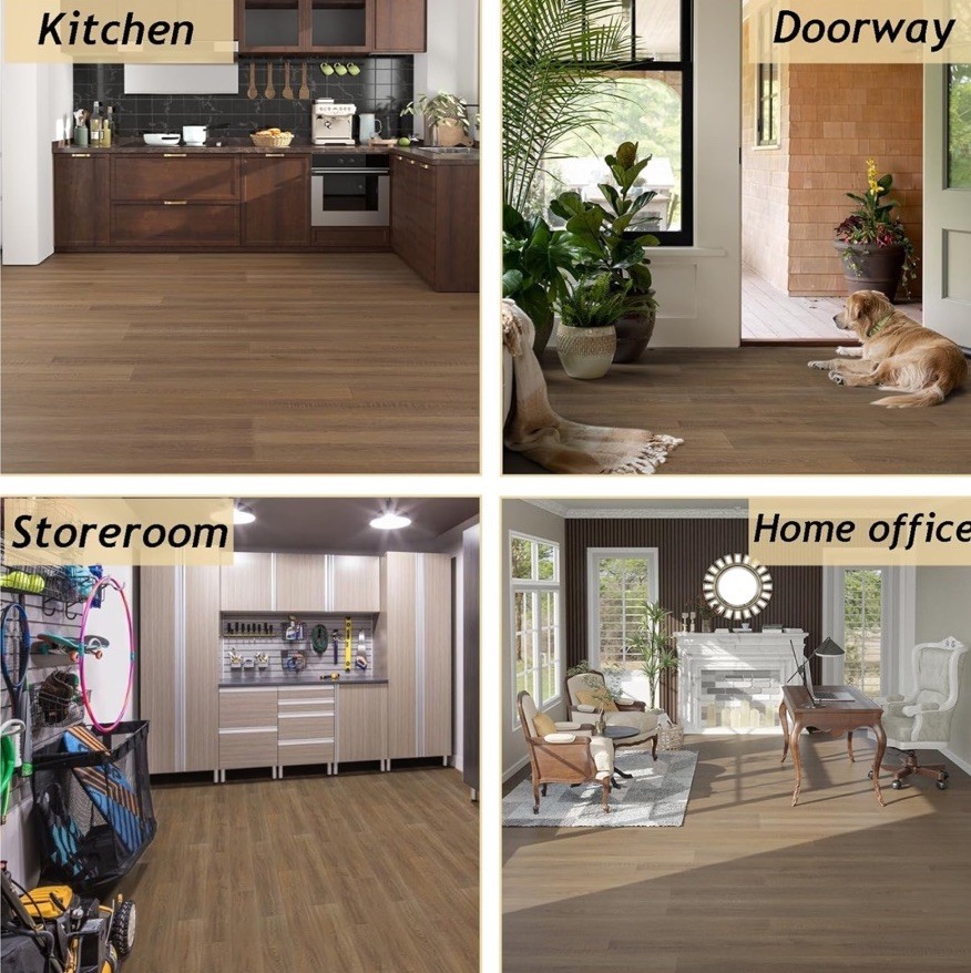 Freshtour Vinyl (PET) Flooring Roll 107.6 Sq.ft (39.3″ x 393.7″) Natural Oak
