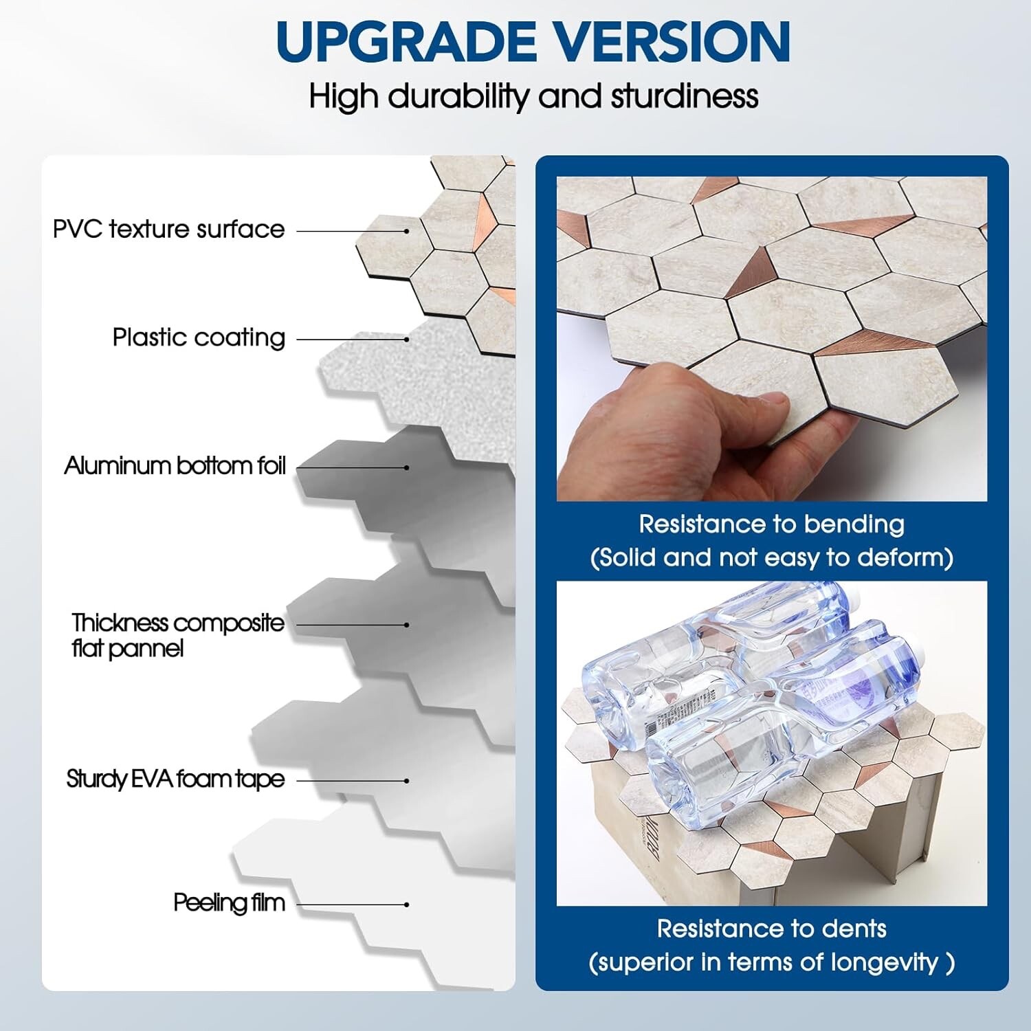 10-Sheet Hexagon Peel and Stick Backsplash Tile,12.2×11.34 inches Beige Marbl…