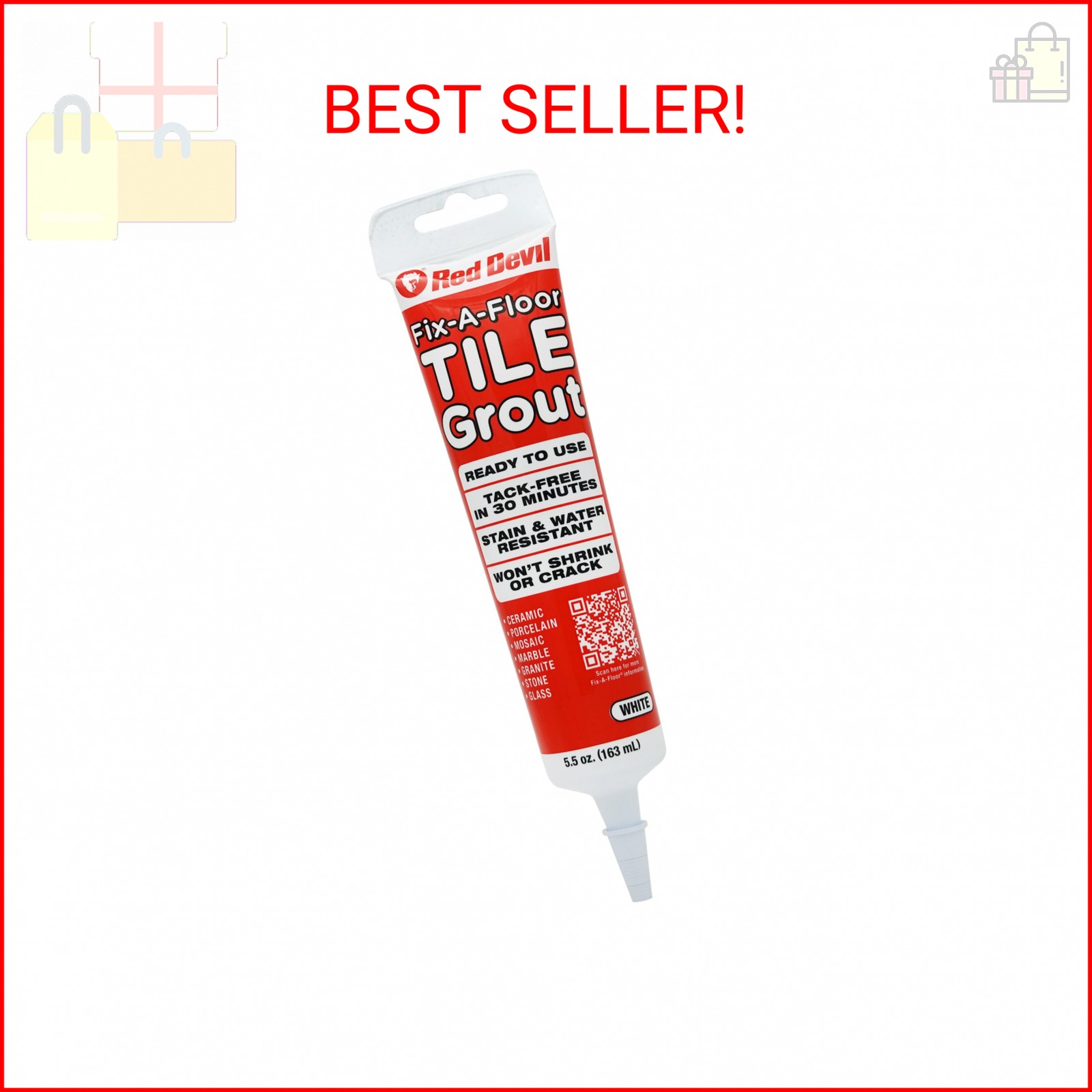 Fix-A-Floor Tile Grout – White – 5.5oz. Squeeze Tube