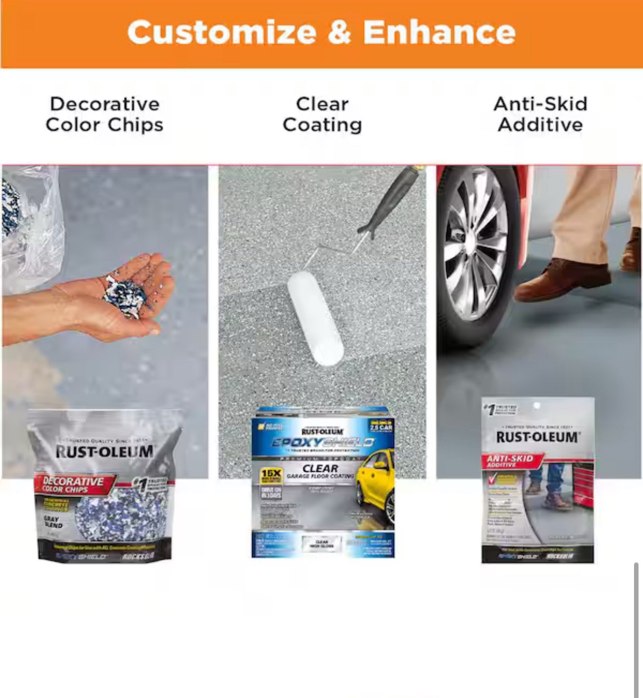 Rust-Oleum EpoxyShield Clear High Gloss Epoxy Garage Floor Coating 2.8 QT