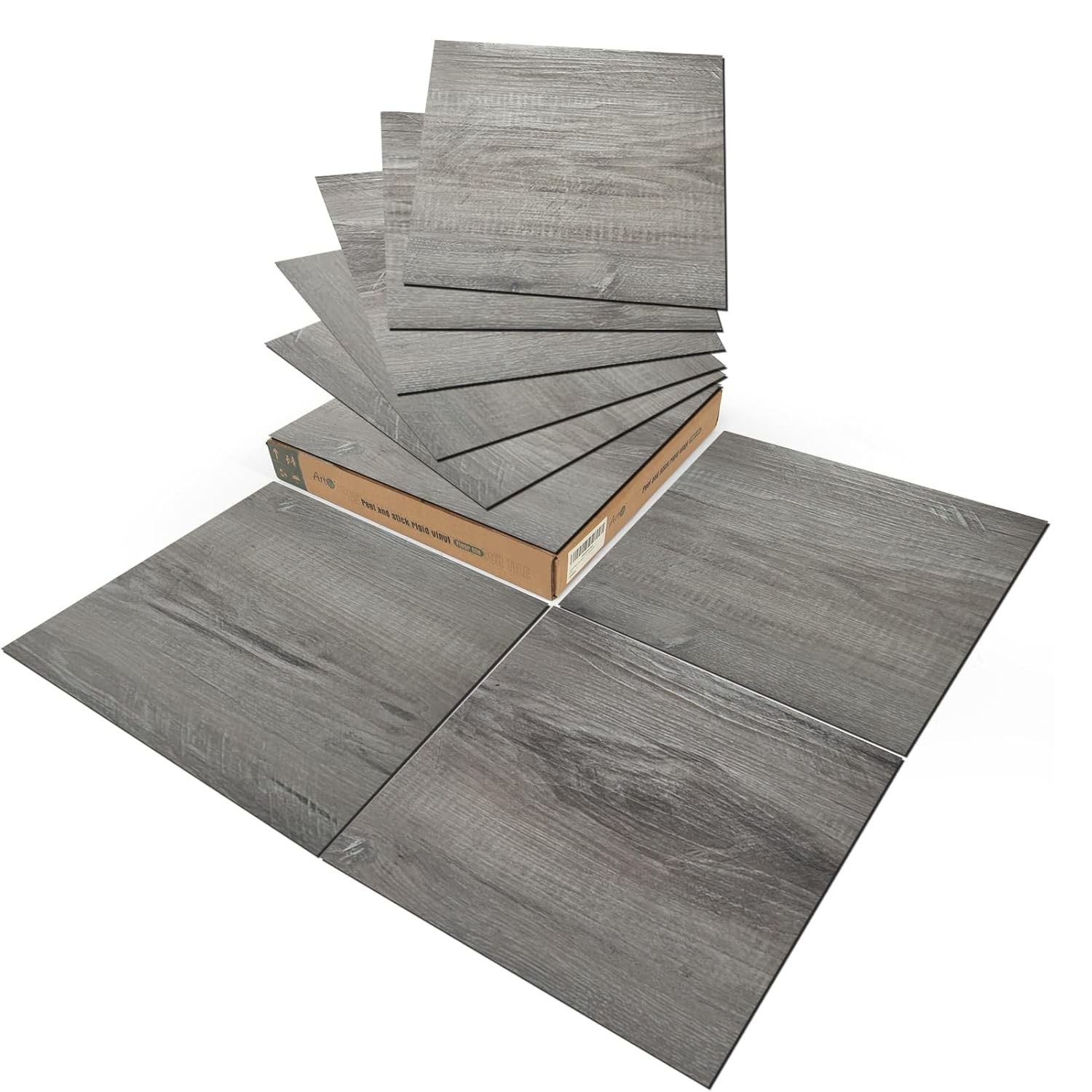 Peel and Stick Vinyl Floor Tiles 30-Pack 12 x 12 inch, Self Adhesive Waterpro…