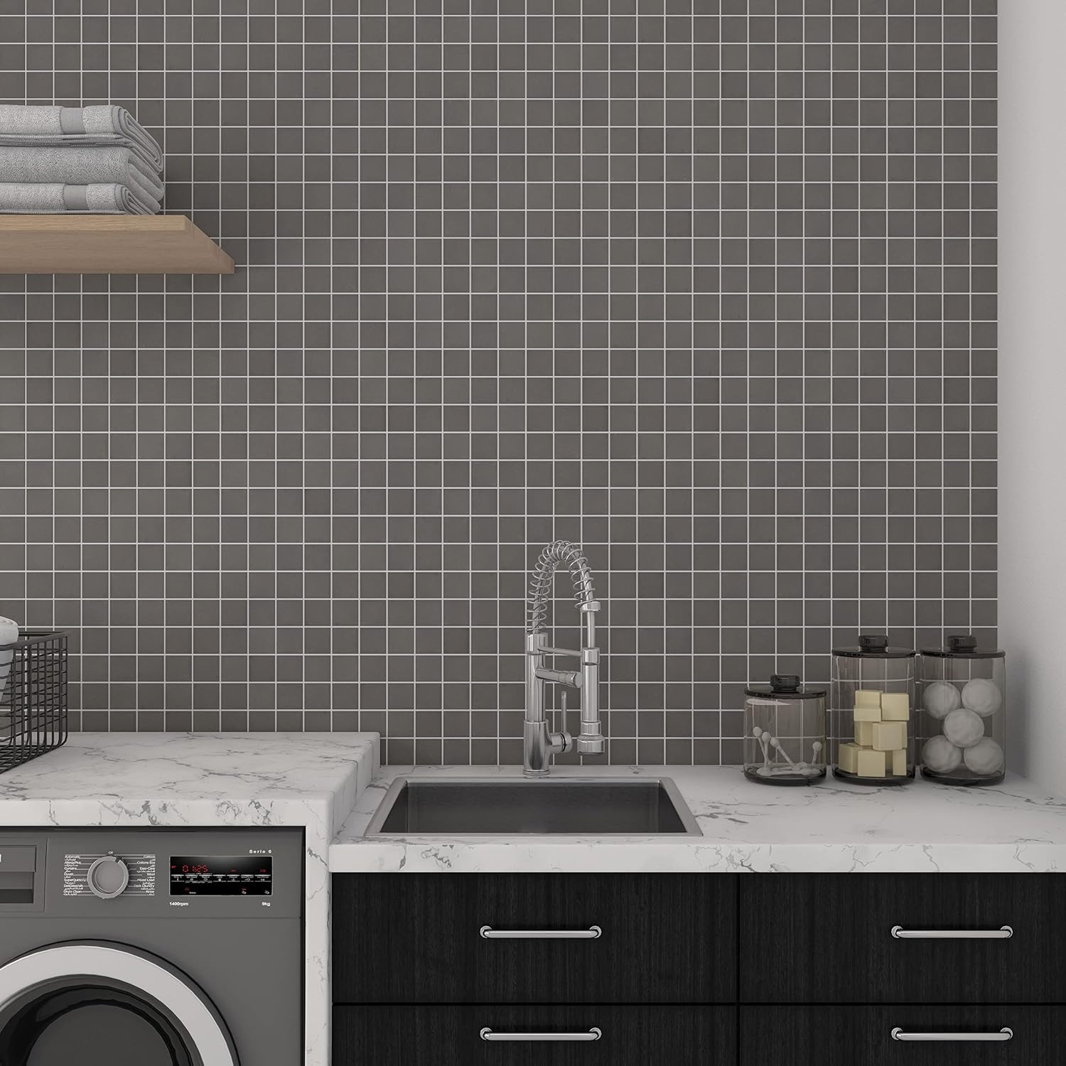 Matte Black Porcelain Mosaic Tiles 2″x2″ for Floors & Walls (12 PC/Carton)