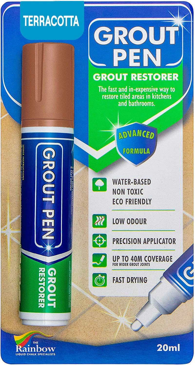 Grout Pen Terracotta Tile Grout Paint Marker – Wide 15mm Tip (20ml) | Waterpr…