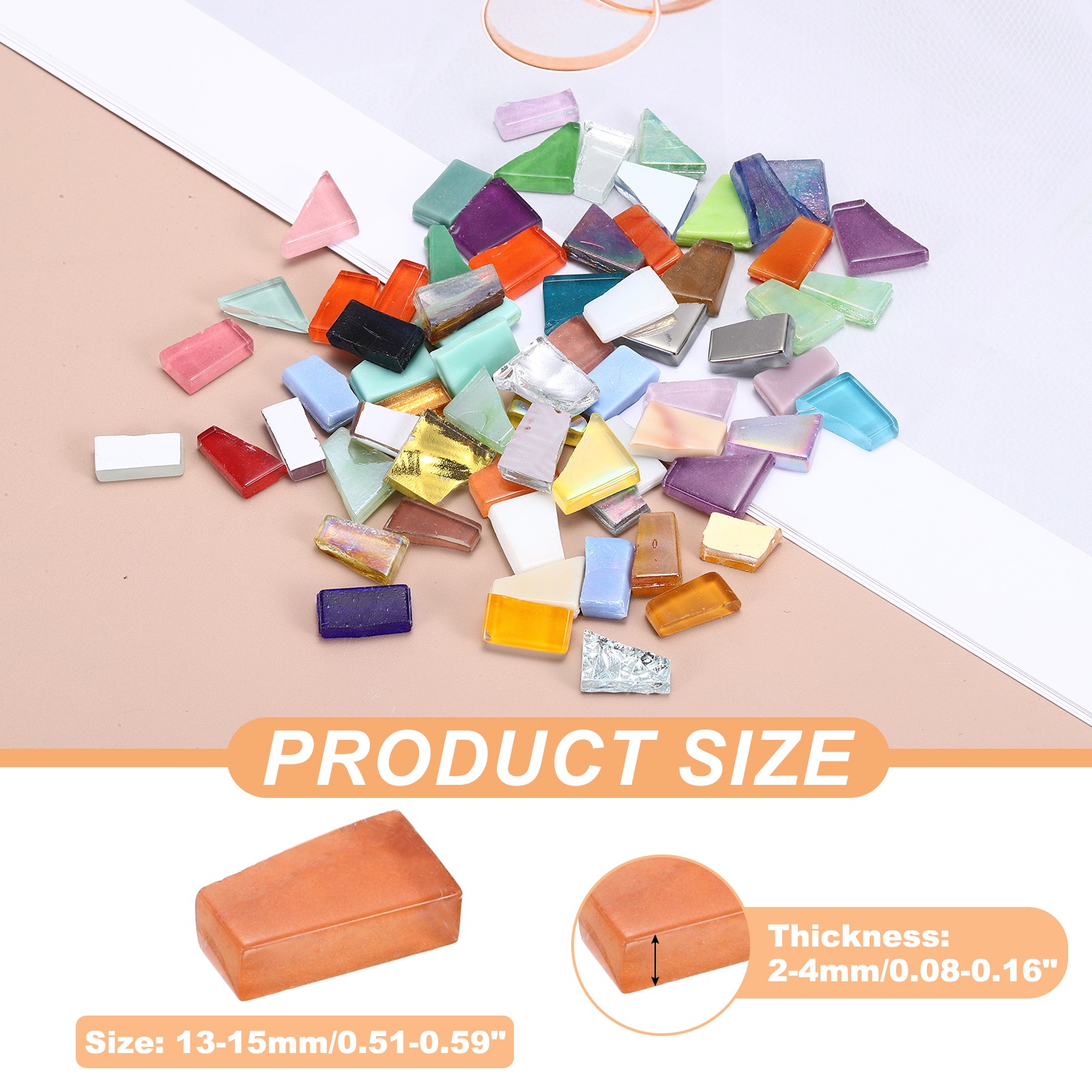 Irregular Glass Mosaic Tiles 100g/0.2LB Glass Sheets Red Yellow Orange Series]
