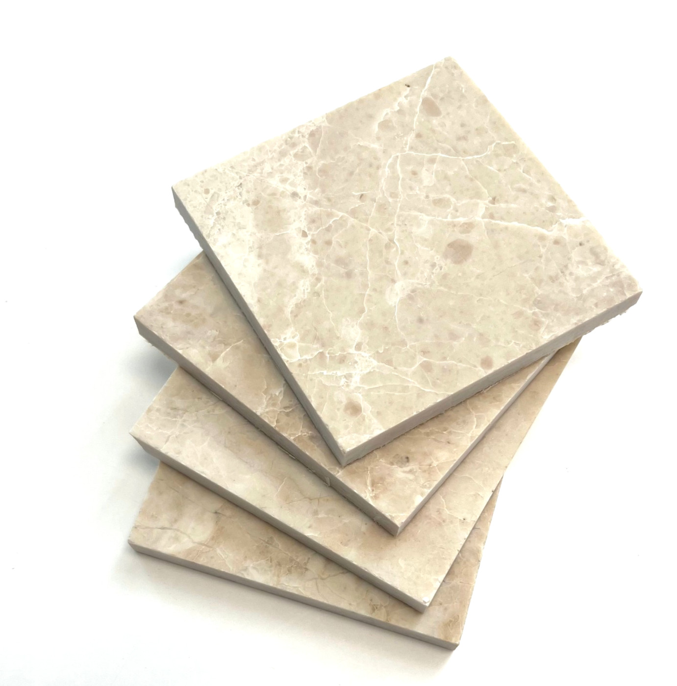 4×4 Cappuccino Beige Brushed Finish Marble Tile Backsplash Floor Wall (1 SF)