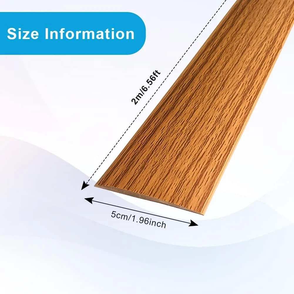 Floor Transition Strip Self Adhesive Laminate 2/6.6 FT, Brown Wood Grain