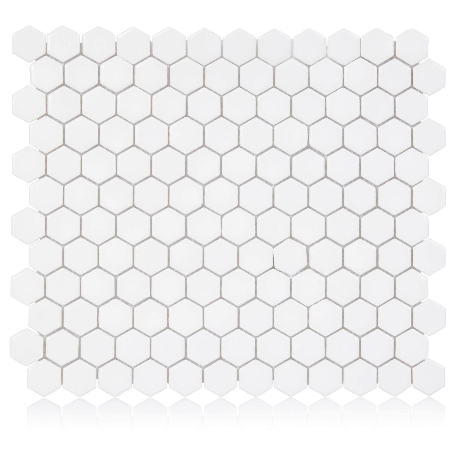 Industry Tile Hexagon White 1-Inch Satin Mosaic Tile – 20 pcs per case