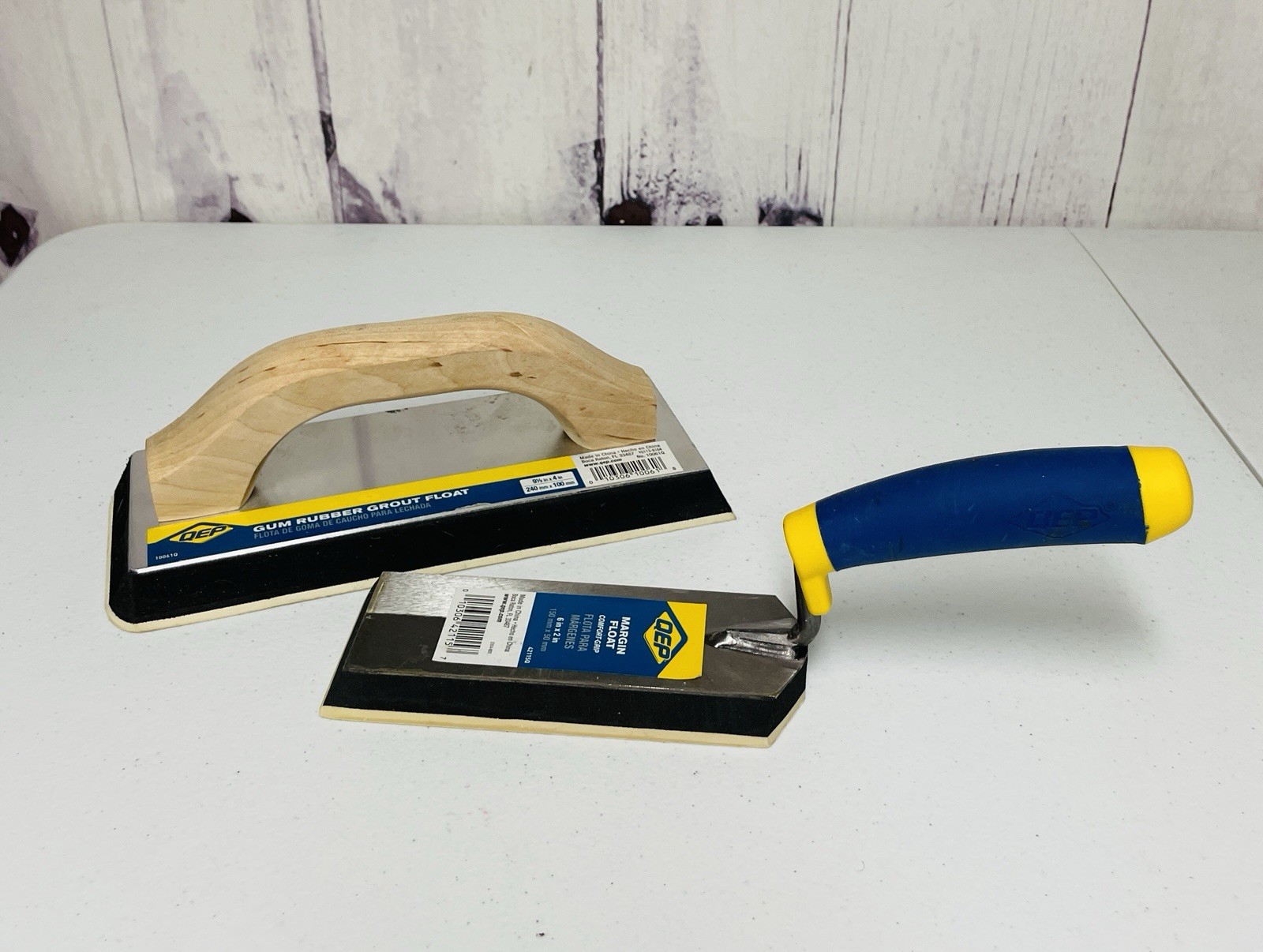 QEP 4 in x 9.5 in Gum Rubber Grout Float & 6″ x 2″ Margin Float