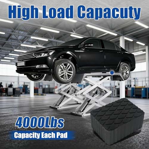 4 Pack Solid Rubber Auto Lift Pads 3000lb Heavy-Duty Jack Stand Pads Anti-Slip
