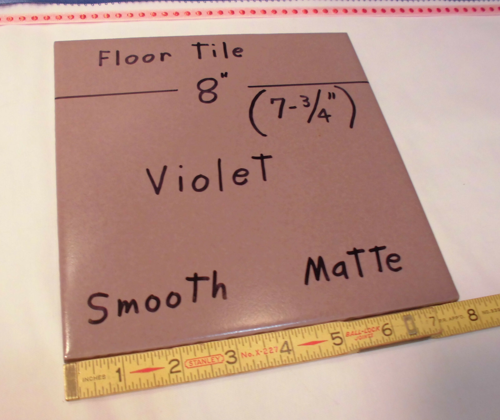 1 pc. “Violet-Pale Purple” Ceramic / Porcelain Floor Tile 8″ X 8″ Smooth Matte
