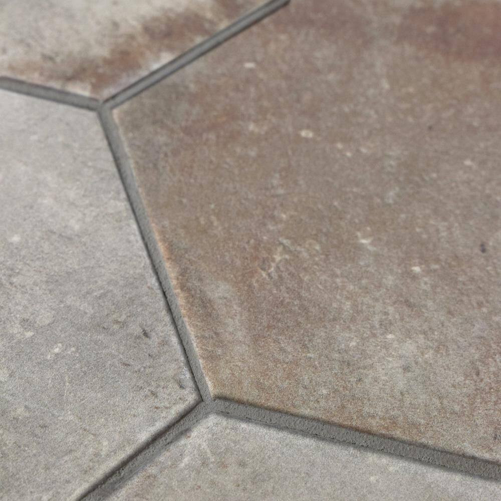 D’Anticatto Hex Grigio 11 In. X 12-3/4 In. Porcelain Floor and Wall Tile (11.25