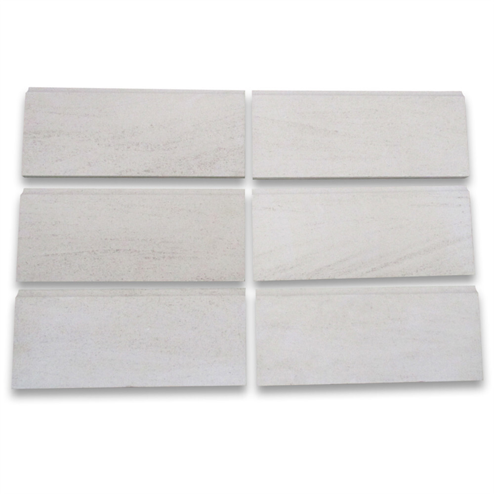 H12H Golden Beach Moleanos Beige Limestone 5×12 Baseboard Molding Honed
