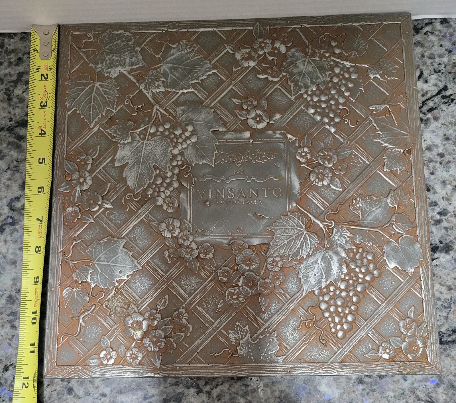 Aged Iron Grapevine Vinsanto Trellis Tile Mural Model by daltile 12 by 12
