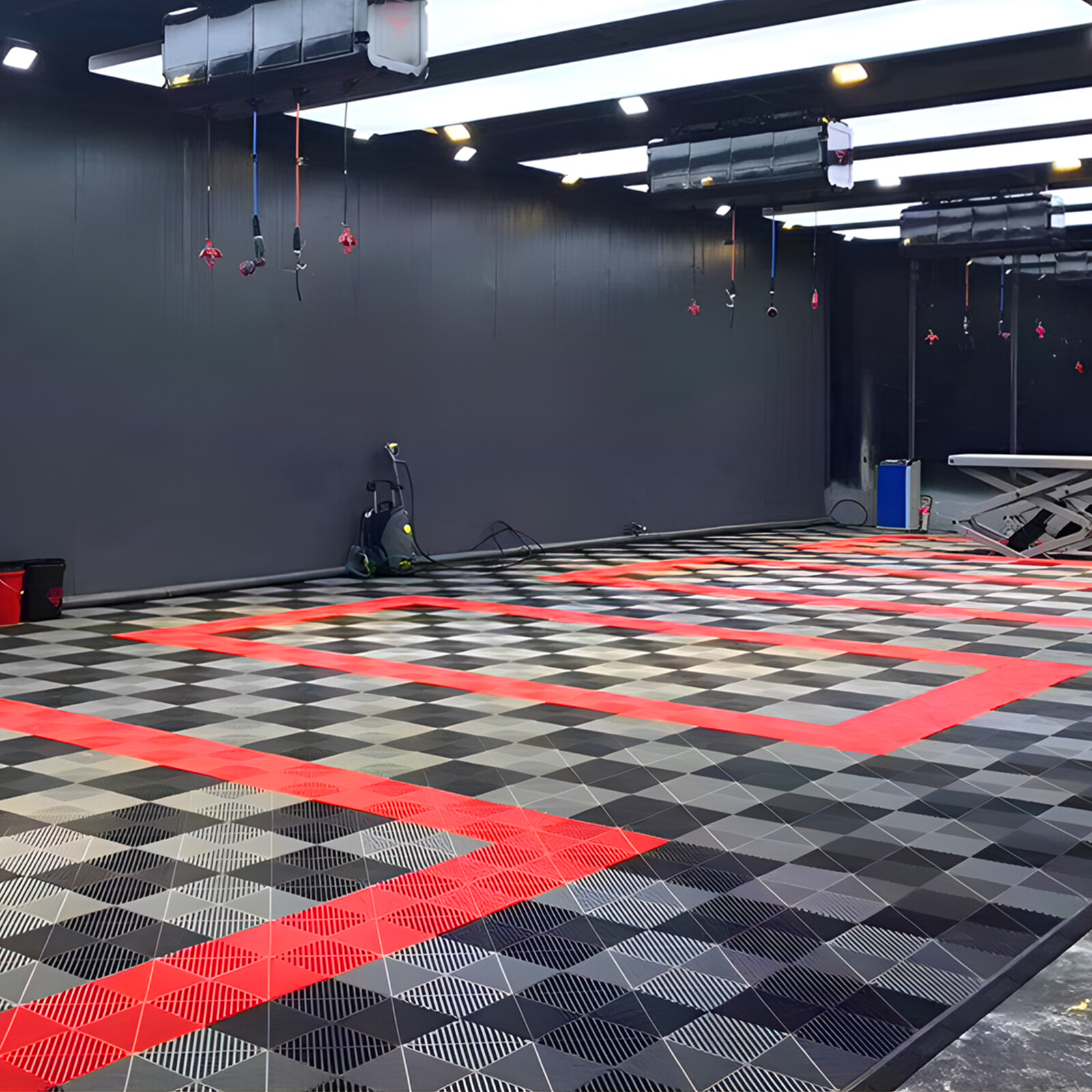20/25/34 Pack Interlocking Garage Floor Tiles Vented Water Drainage 15.7″x15.7″