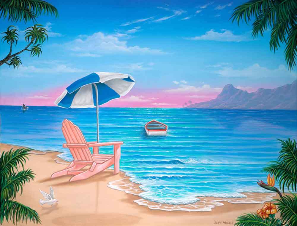 Beach Accent & Decor Tile Jeff Wilkie Tropical Art POV-JWA012AT