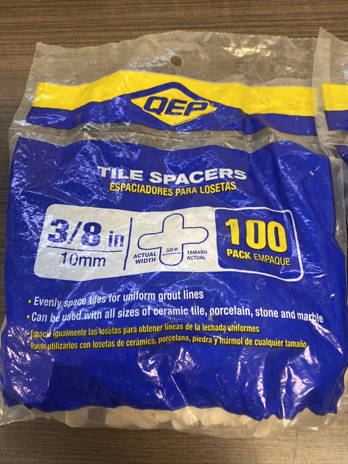 2 QEP 10027Q 3/8″ Tile Spacers For Spacing Floor Or Wall Tiles, 100 Pieces/Bag