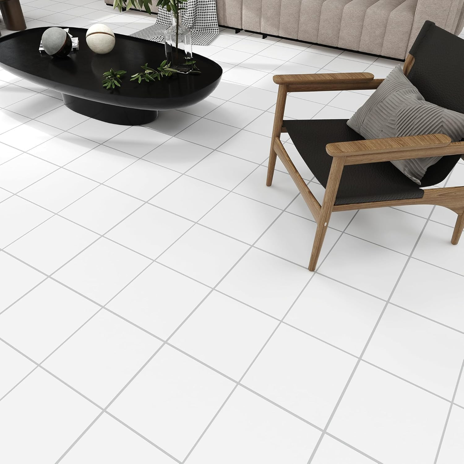 20Sq.Ft White Marble Peel and Stick Vinyl Floor Tiles,20 Tiles – 12″ X 12″,Water