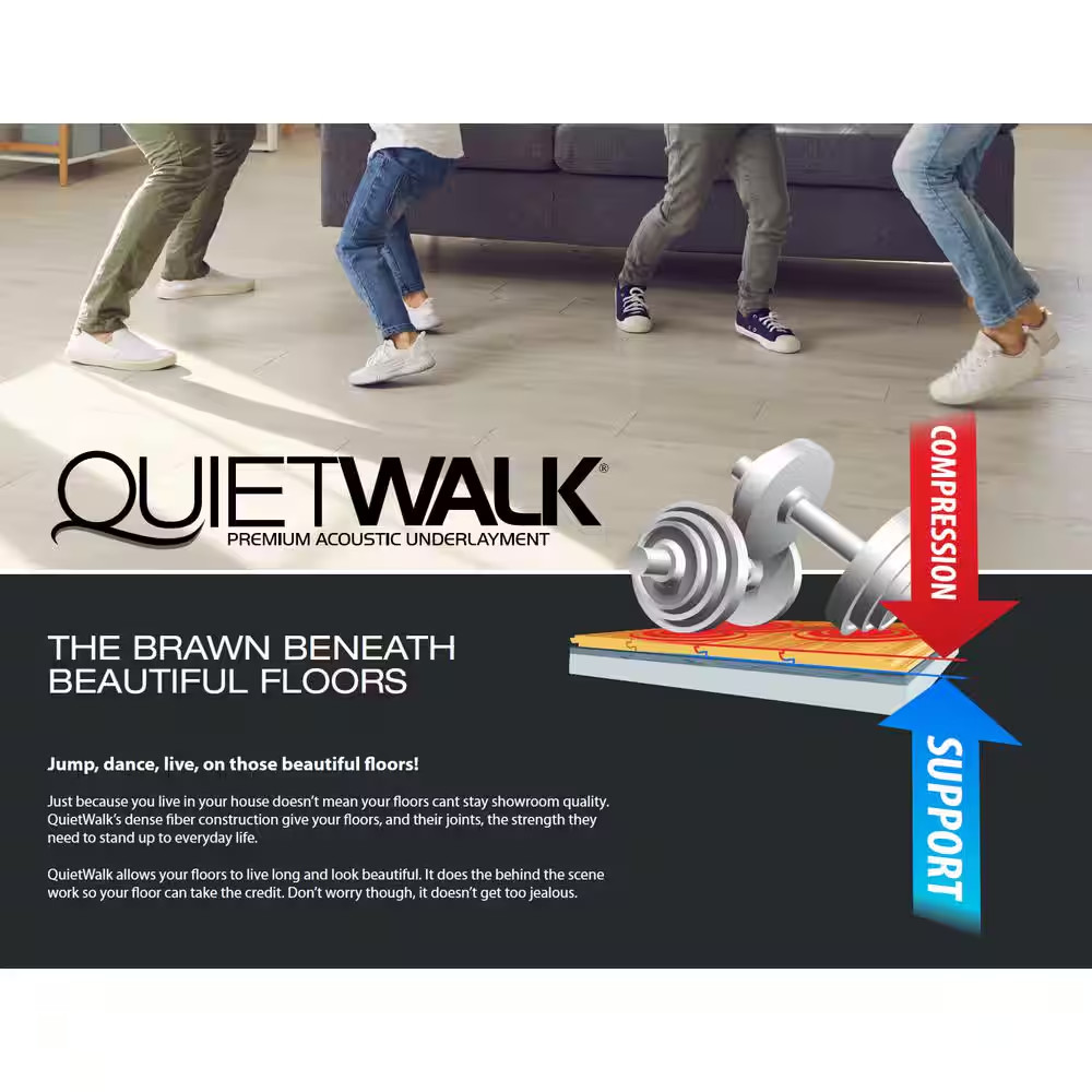 360 Sq. Ft. 6 Ft. X 60 Ft. X 3 Mm Underlayment with Sound and Moisture Barrier f
