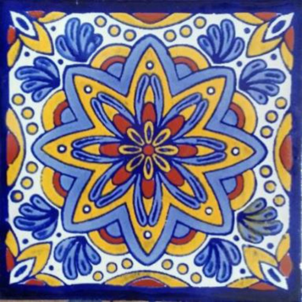 #C124) Mexican Tile sample 4×4 inch, we combine shipping GET WHAT YOU NEED !!