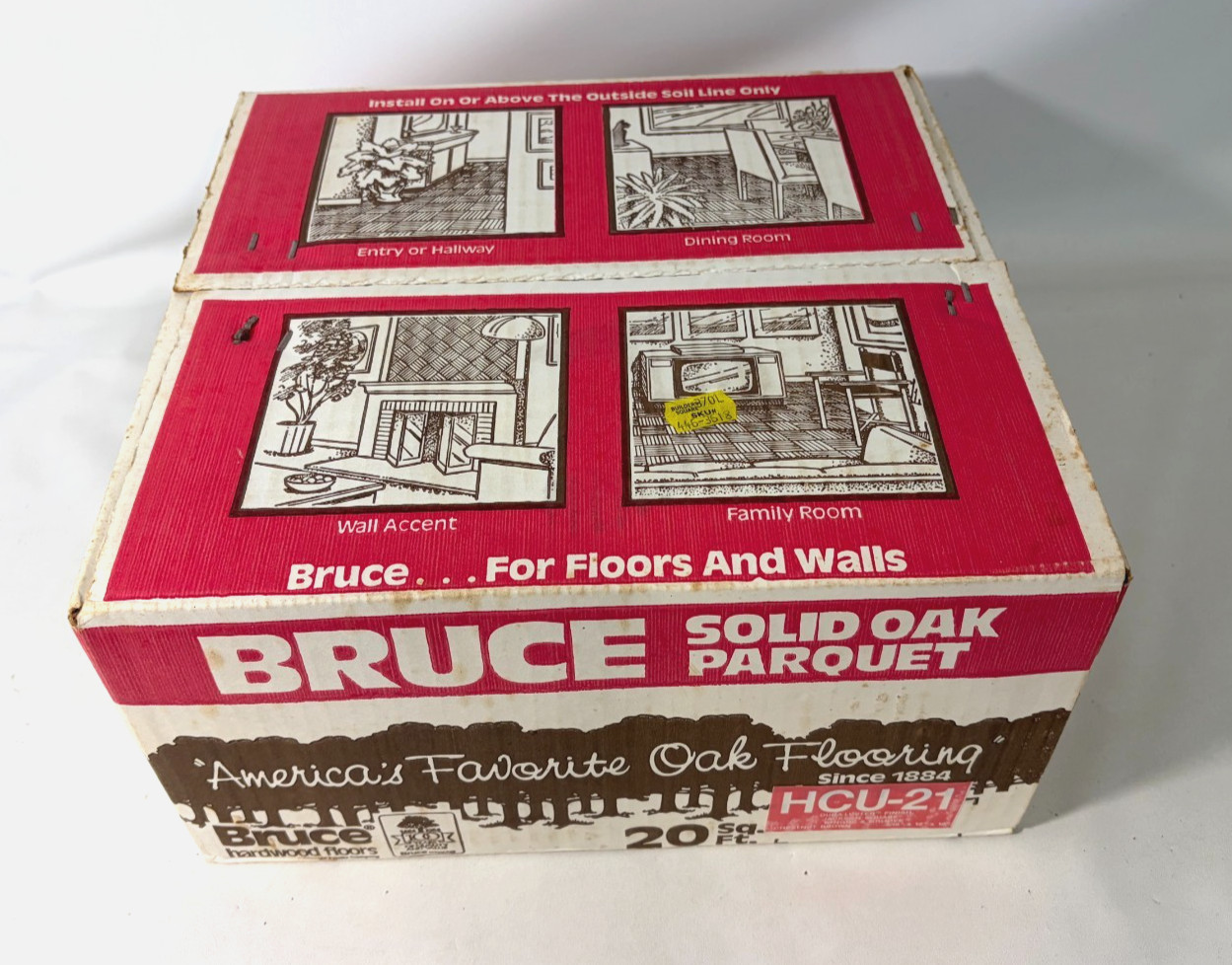 Bruce Solid Oak Parquet Flooring 20 Sq Ft. HCU-21 Chestnut Brown 5/16 x 12 x 12