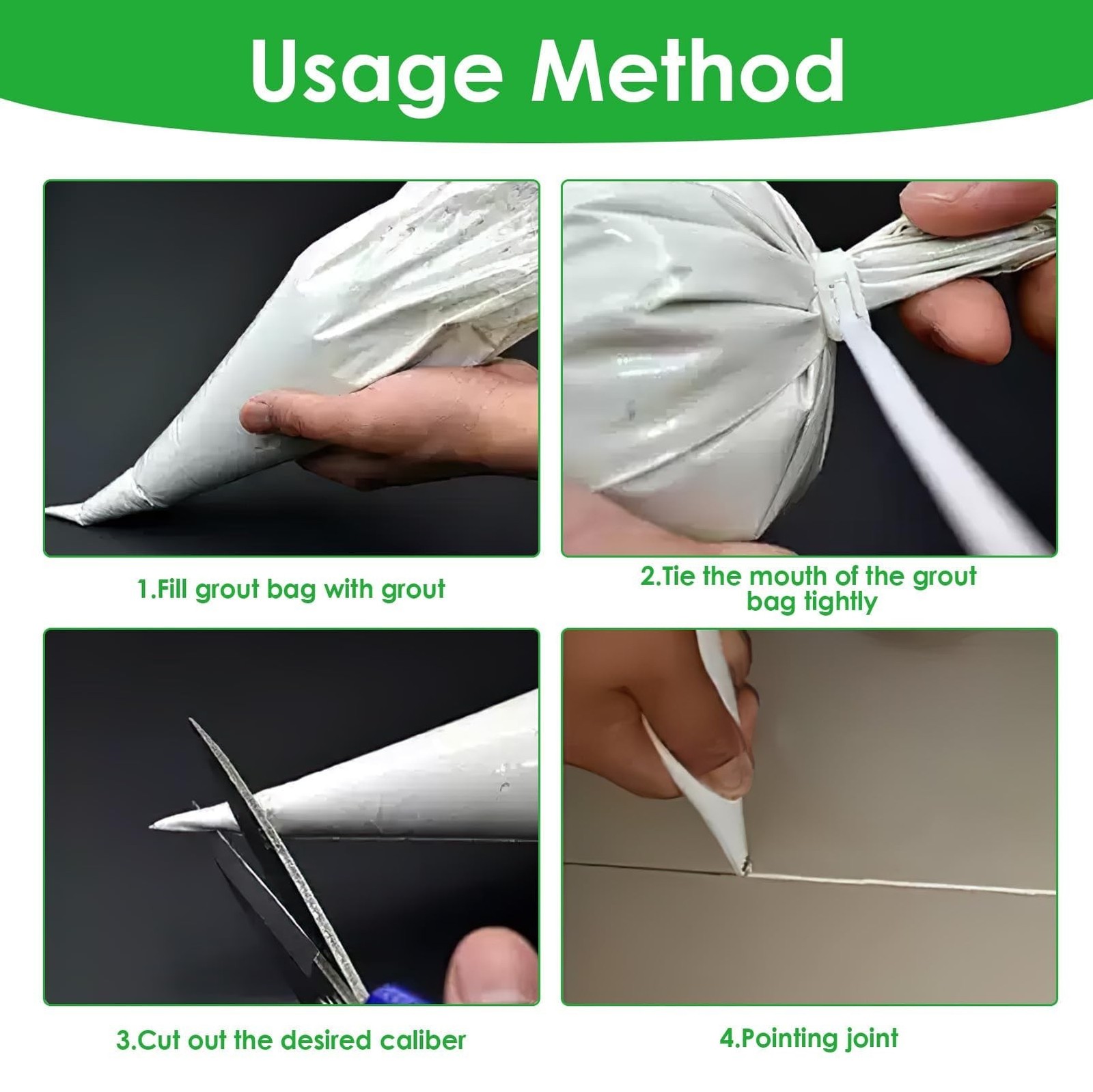22 Pcs Tile Grout Masonry Mortar Bag with Tile Caulk Tool, 16″ x 12″ Heavy Du…
