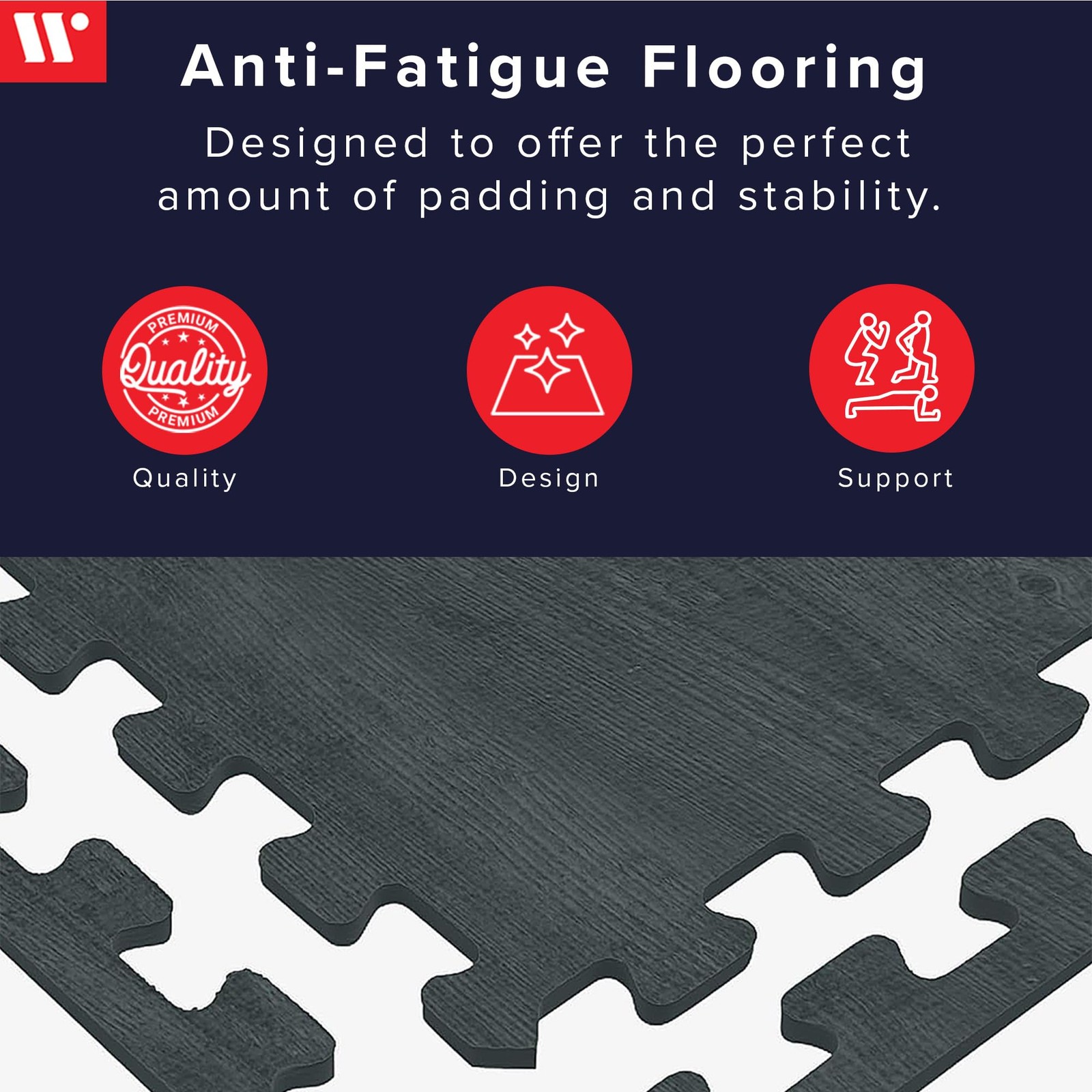 We Sell Mats Forest Floor Farmhouse 3/8 Inch Thick Printed Foam Tiles Premium