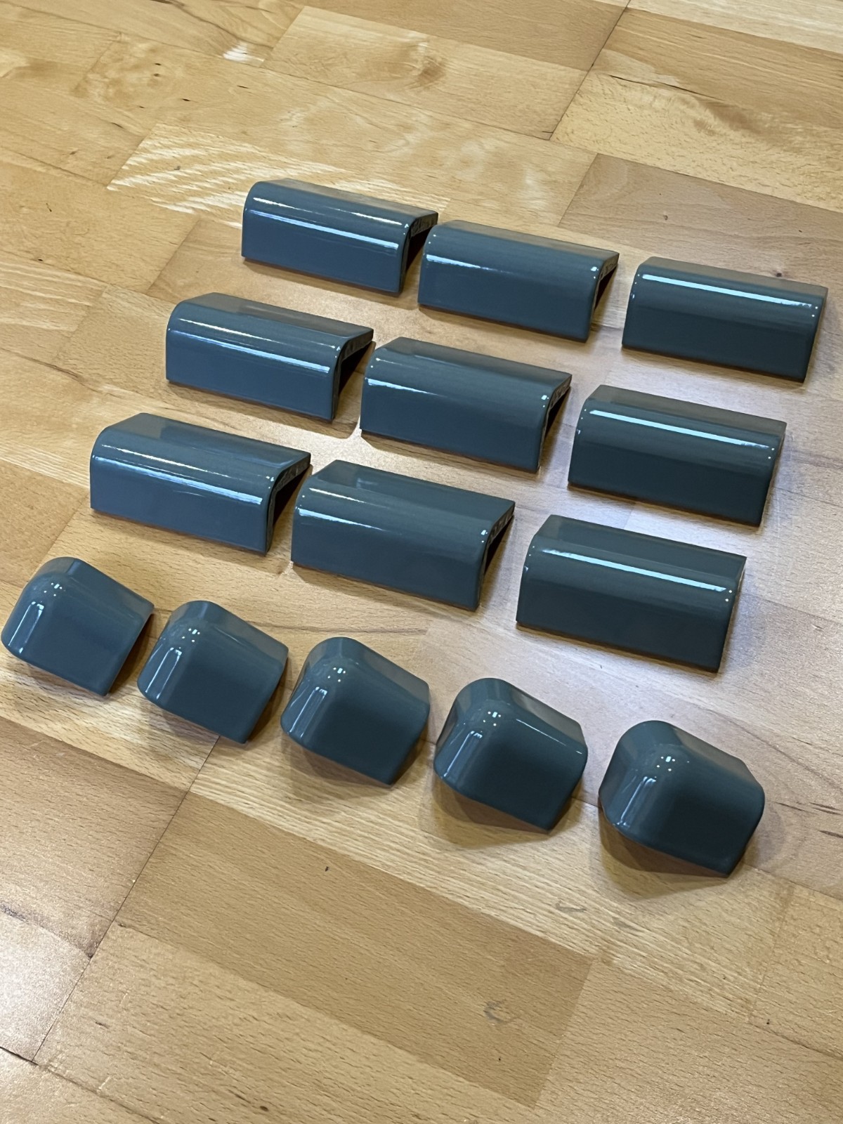 9 Teal Ceramic Radius Bullnose Right Angle Trim & 5 Corner V-CAP Bullnose