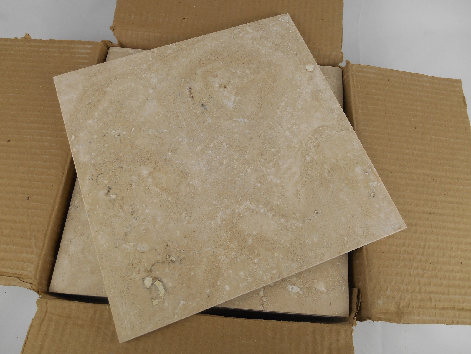 Case of 10 Fiorito Durango Mexican Travertine Natural Stone Tiles 12″x12″