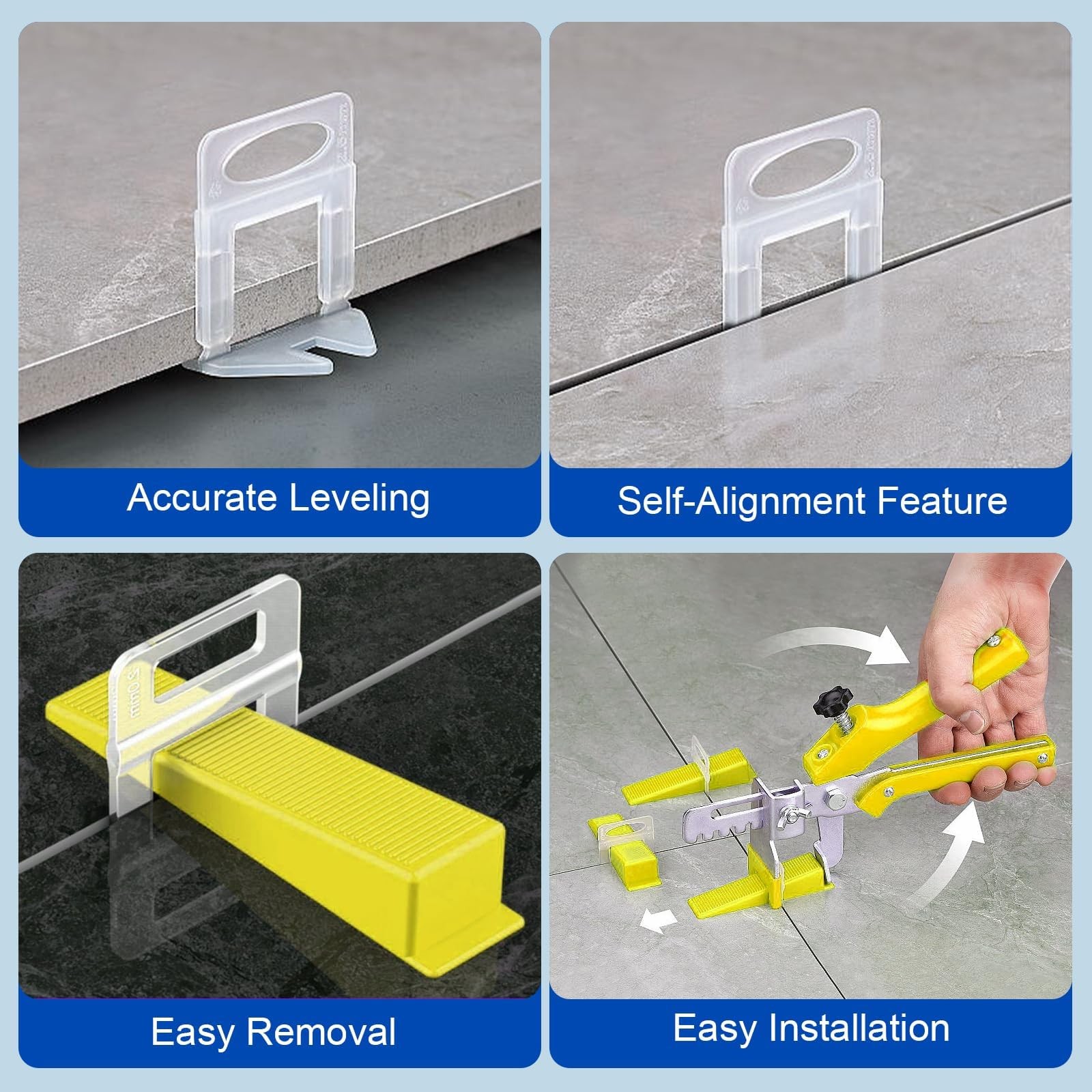 Tile Leveling System Clips Professional Floor Wall Ceramic Spacers Tools 2400…