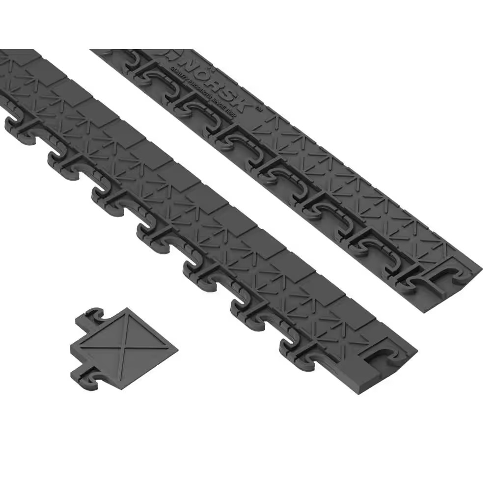 Hidden Gray 18 In. W X 18 In. L PVC Joint Interlocking Tile Trim Flooring Kit