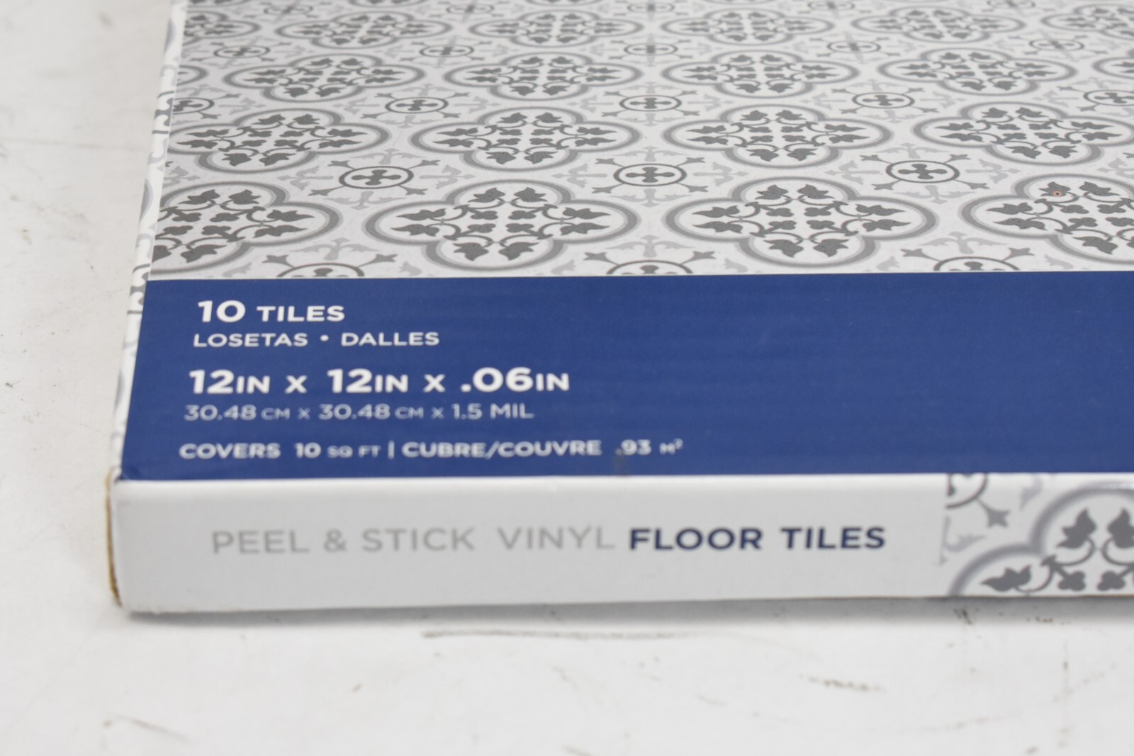 Floor Pops Peel & Stick Floor Tiles FP2953 Remy Gray 12″ x 12″ x .06″ 10 Pack