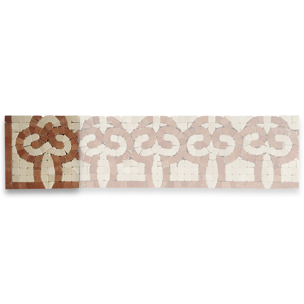 B0012CP Marble Mosaic Border Bathroom Decorative Tile Posy Rojo 4×4 Polished