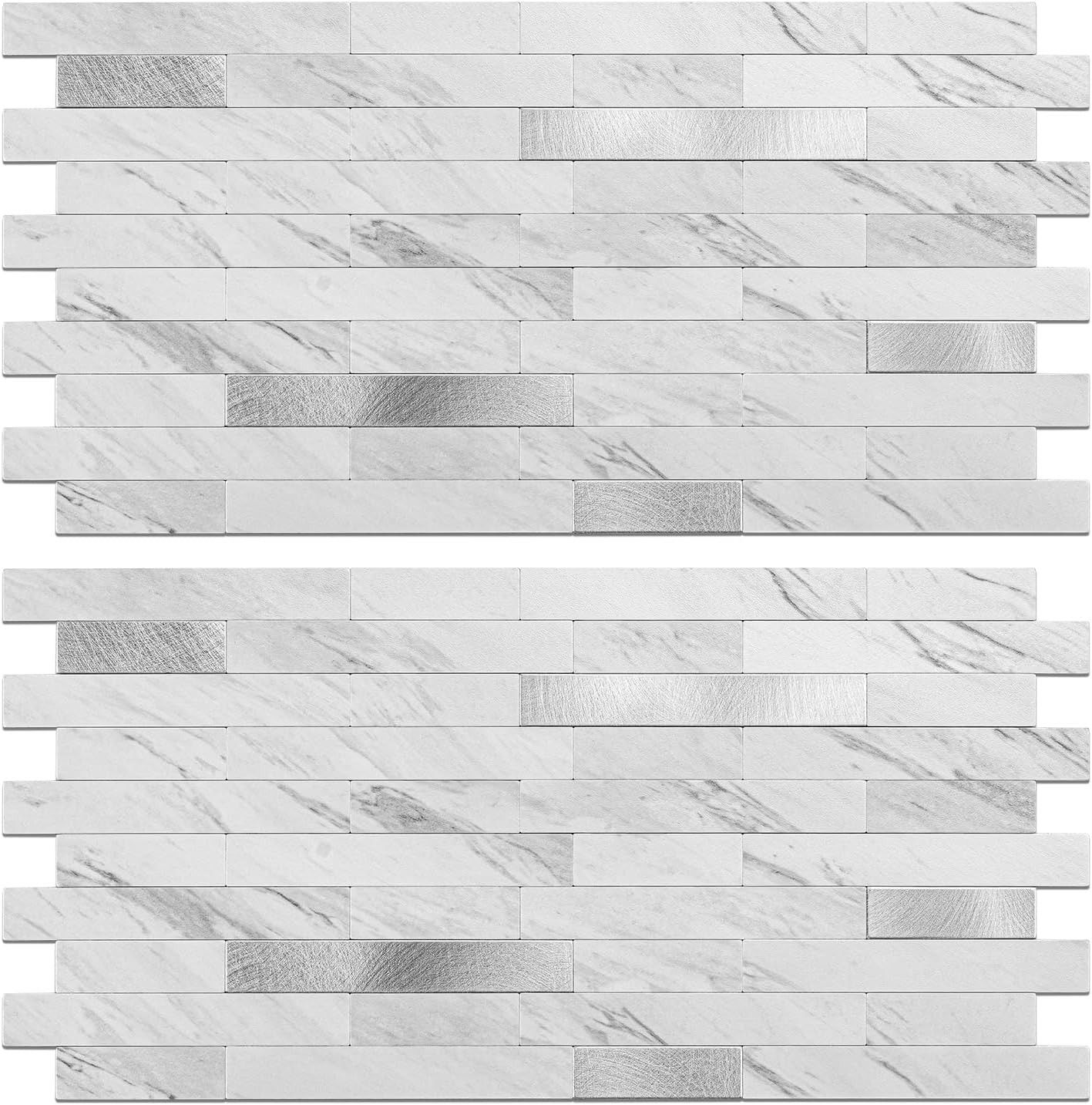 Peel and Stick Backsplash Tile Waterproof Removable PVC Wall Sticker 3D Faux Sto