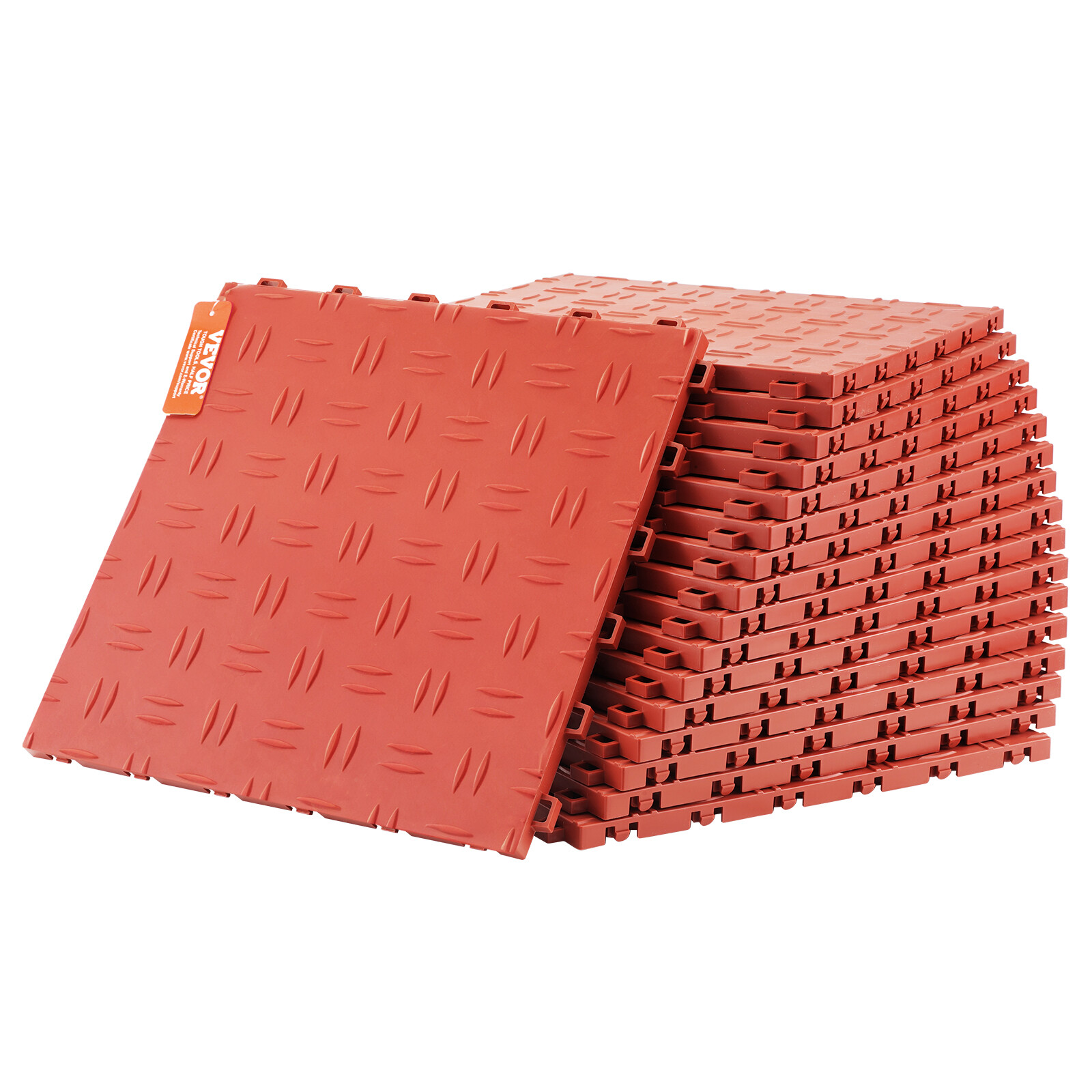 VEVOR Garage Tiles Interlocking 12×12 in 25 Pack Garage Flooring Tiles Red