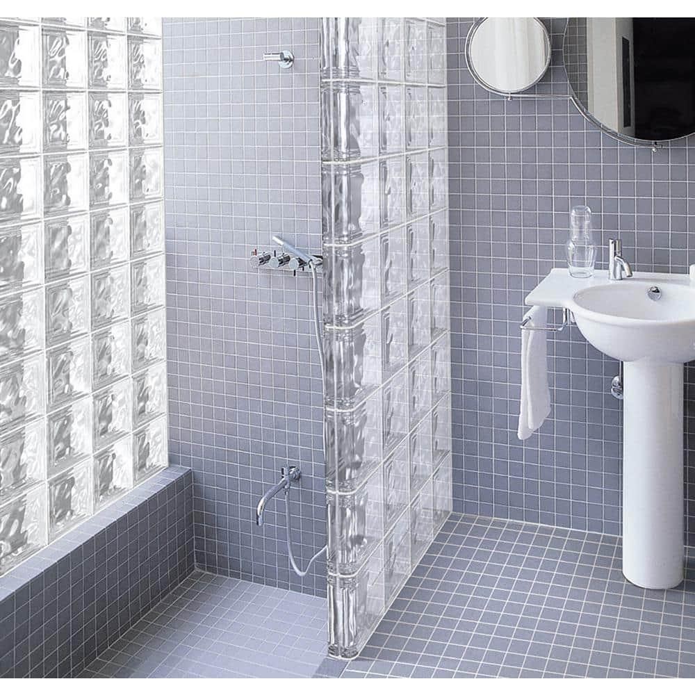 Nubio 4 in. Thick Series 8 in. x 8 in. x 4 in. (8-Pack) Wave Pattern Glass Block
