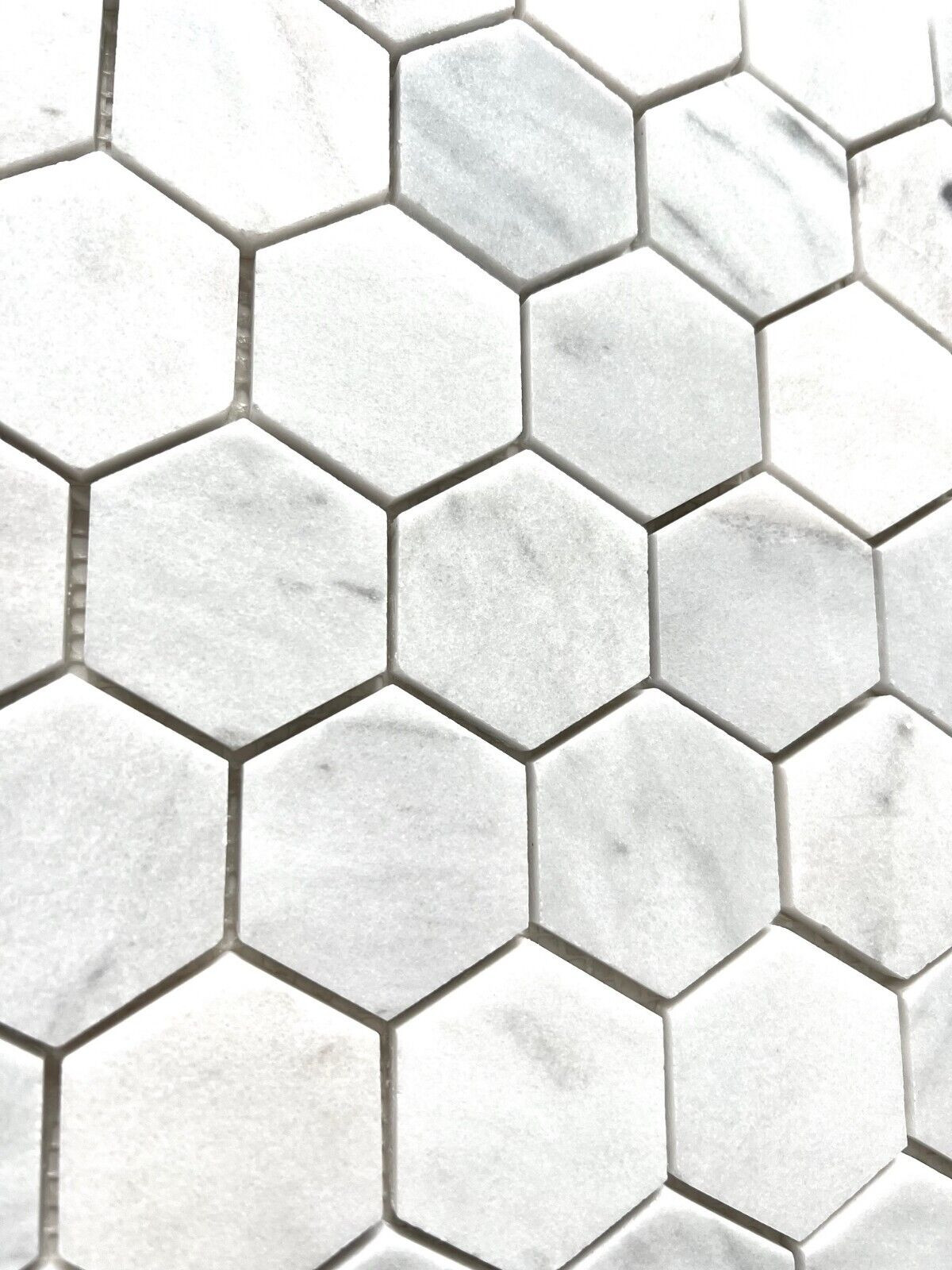 Carrara White 2″ Hexagon Honed Marble Mosaic Wall Floor Tile Backsplash Bath