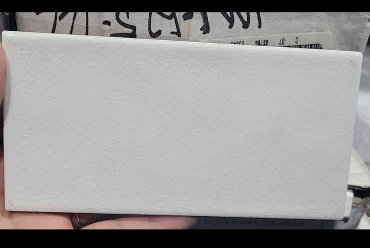 Daltile Structured Effects Crackled Pearl 3″ x6″ Glazed Ceramic Wall Subway Tile