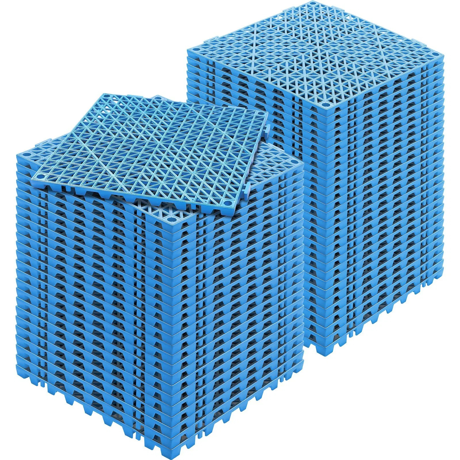 Interlocking Tile 55PCS Blue, Drainage Tiles 12″ x 12″ Splicing, Soft PVC Interl