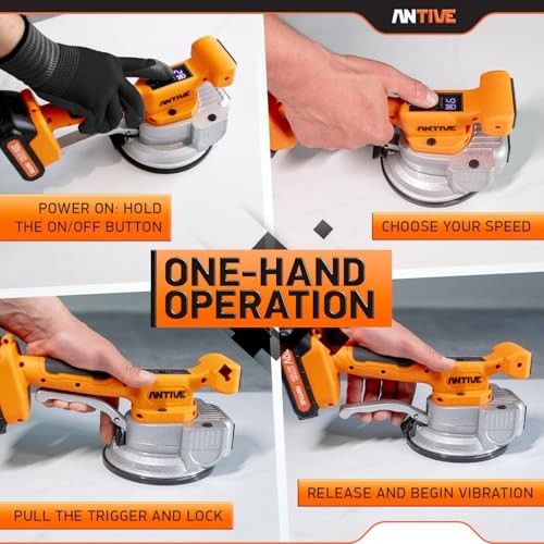 Tile Vibration Tool Kit with Dual 20V Batteries – Cordless Tile Vibration