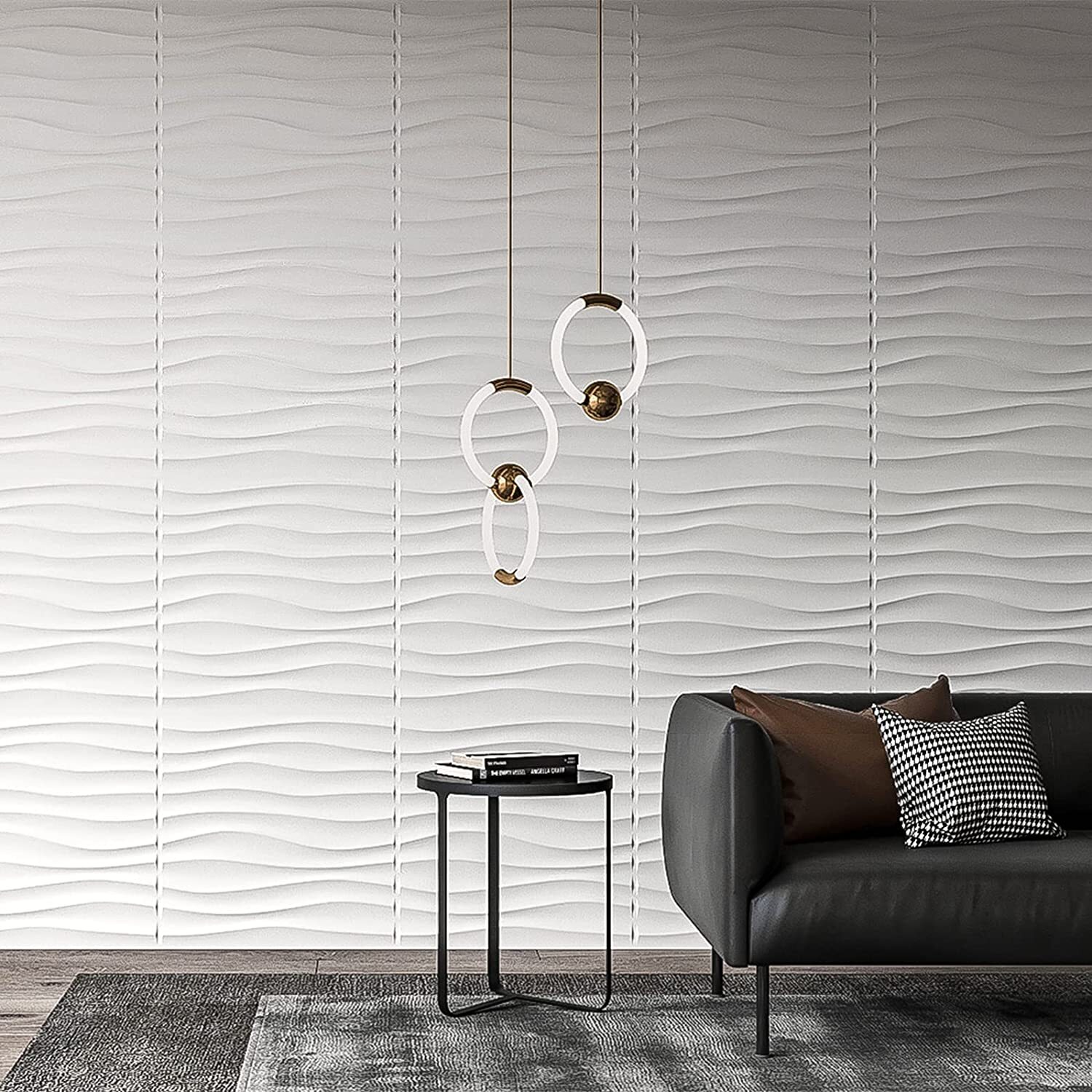 Art3d 3D Wall Panels Home Decor TV Background Board,19.7×19.7 ,12Pcs,32 SF