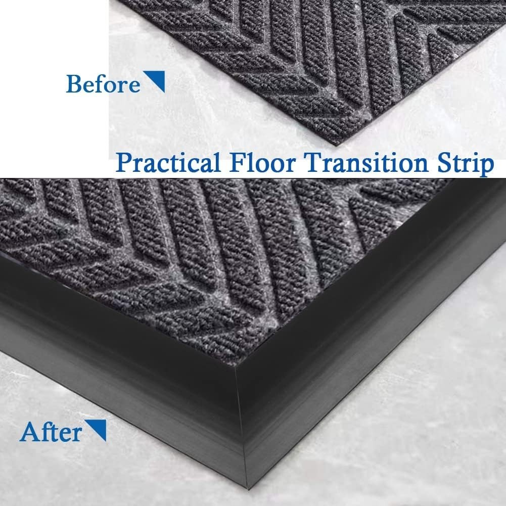 Durable PVC Floor Transition Strip – Easy Peel & Stick Installation, 20ft Black