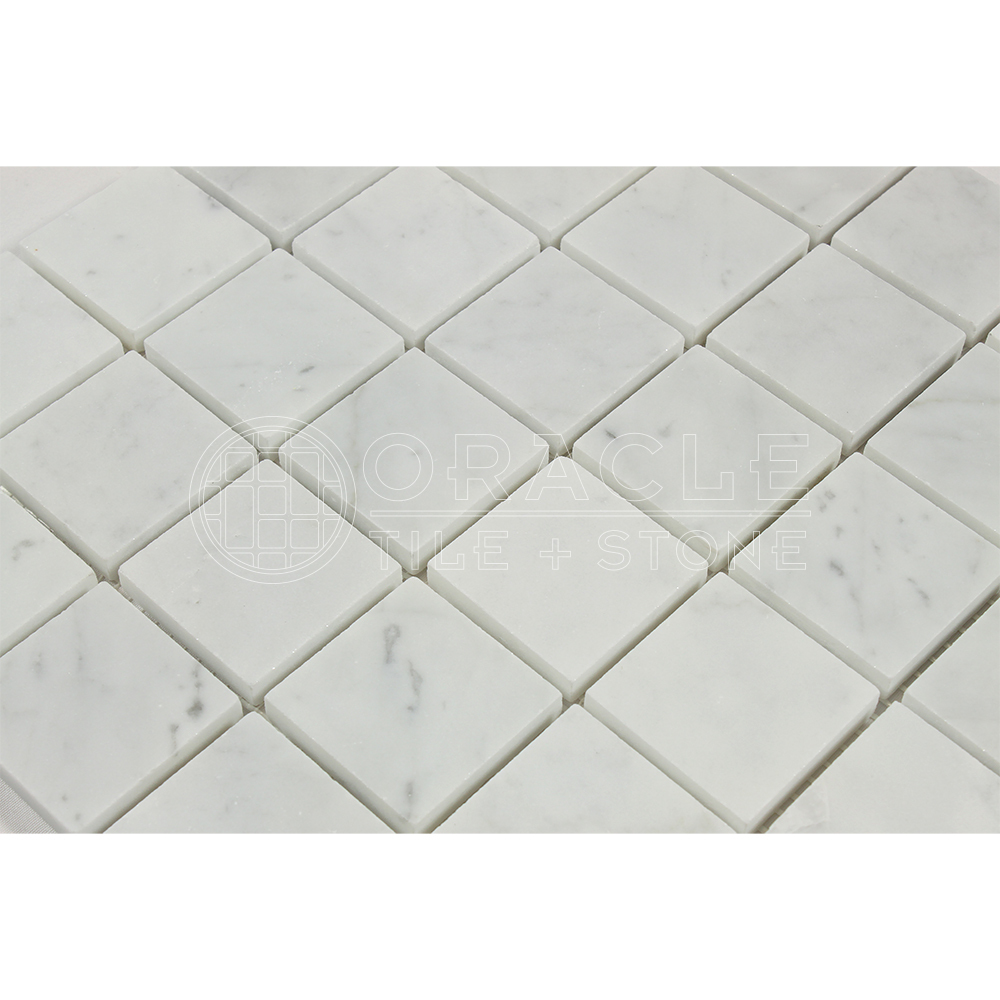Carrara White Italian (Bianco Carrara) Marble 2″ X 2″ Mosaic Tile