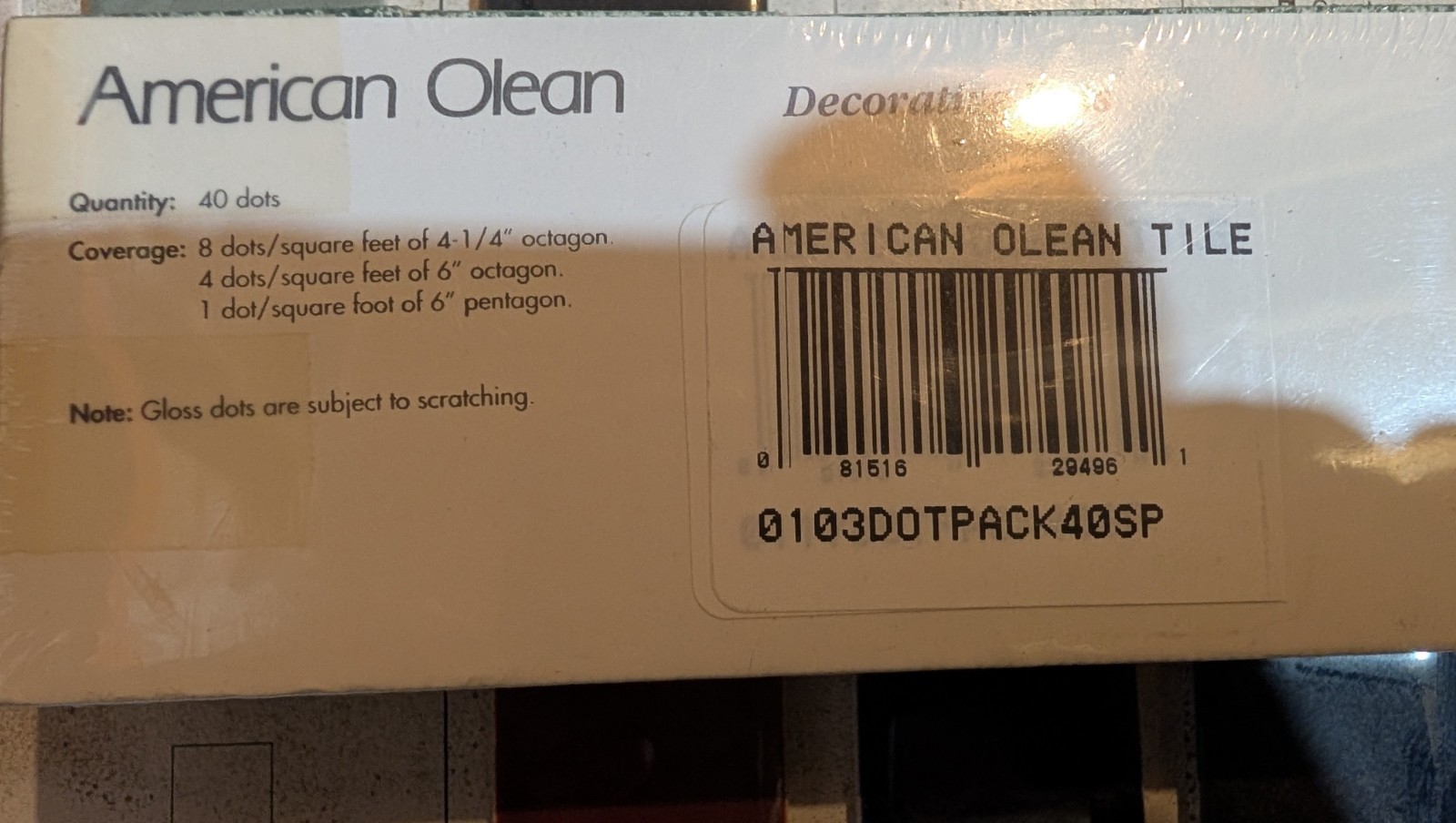 American Olean 0103 Hunter Green 1 3/8″ ceramic tile Dot pack of 40 pieces