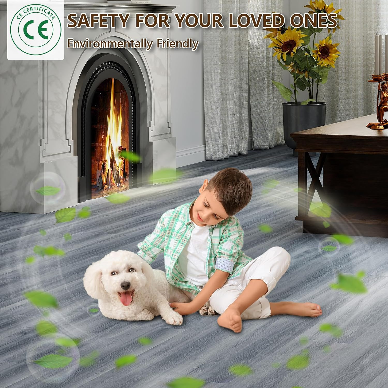 Peel and Stick Floor Tile, 36-Pack 36″X 6″ Light Grey Wood Grain Sticky Tiles, W