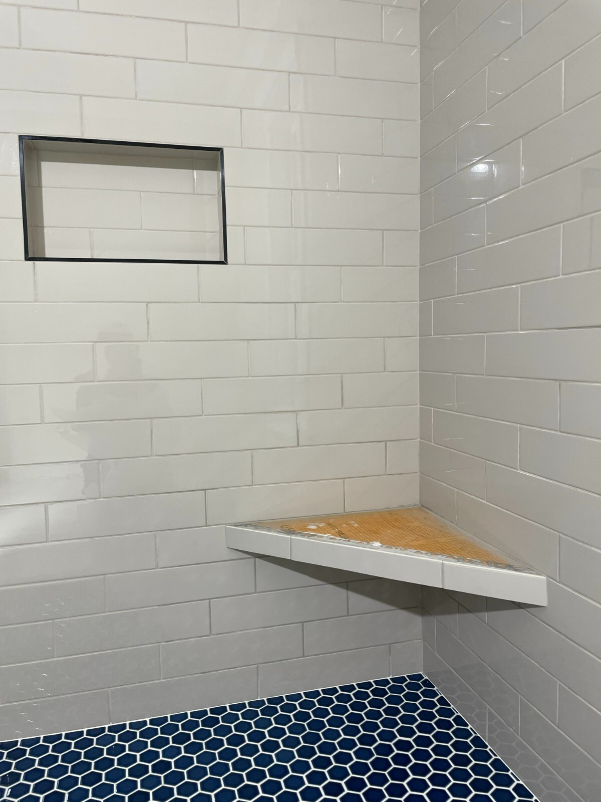 Shower Floating Bench – Schluter Kerdi-Board 2″ with Stainless Steel – Face 34in