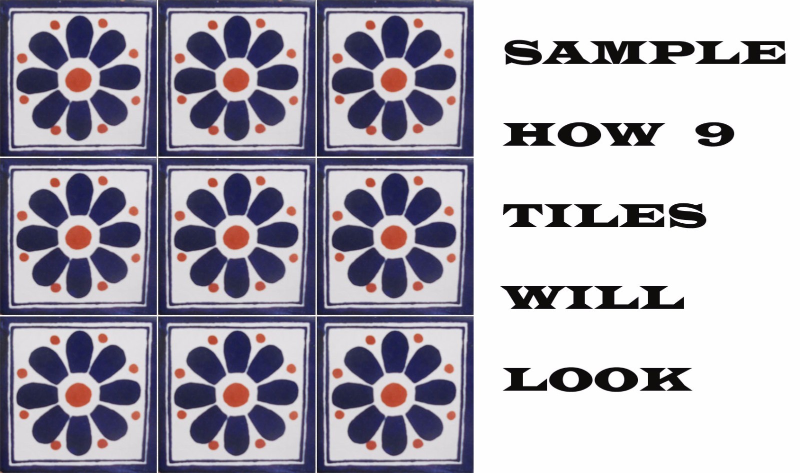 #C102) Mexican Tile sample 4×4 inch, we combine shipping GET WHAT YOU NEED !!