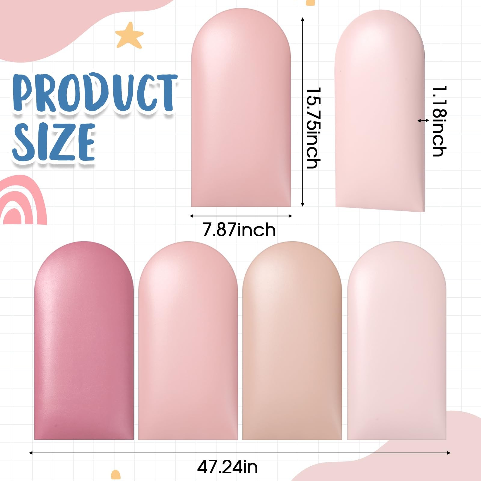 Jetec 4 Pcs Kids Wall Padding Panels, 1.18 Inch Thick Foam Wall Protector, 23…