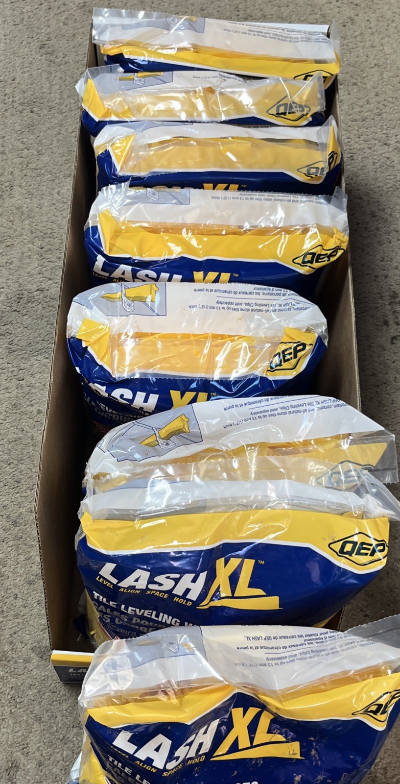 QEP LASH XL Yellow .54 in. W Plastic Wedges Tile Leveling System (8BAG of 100pk)