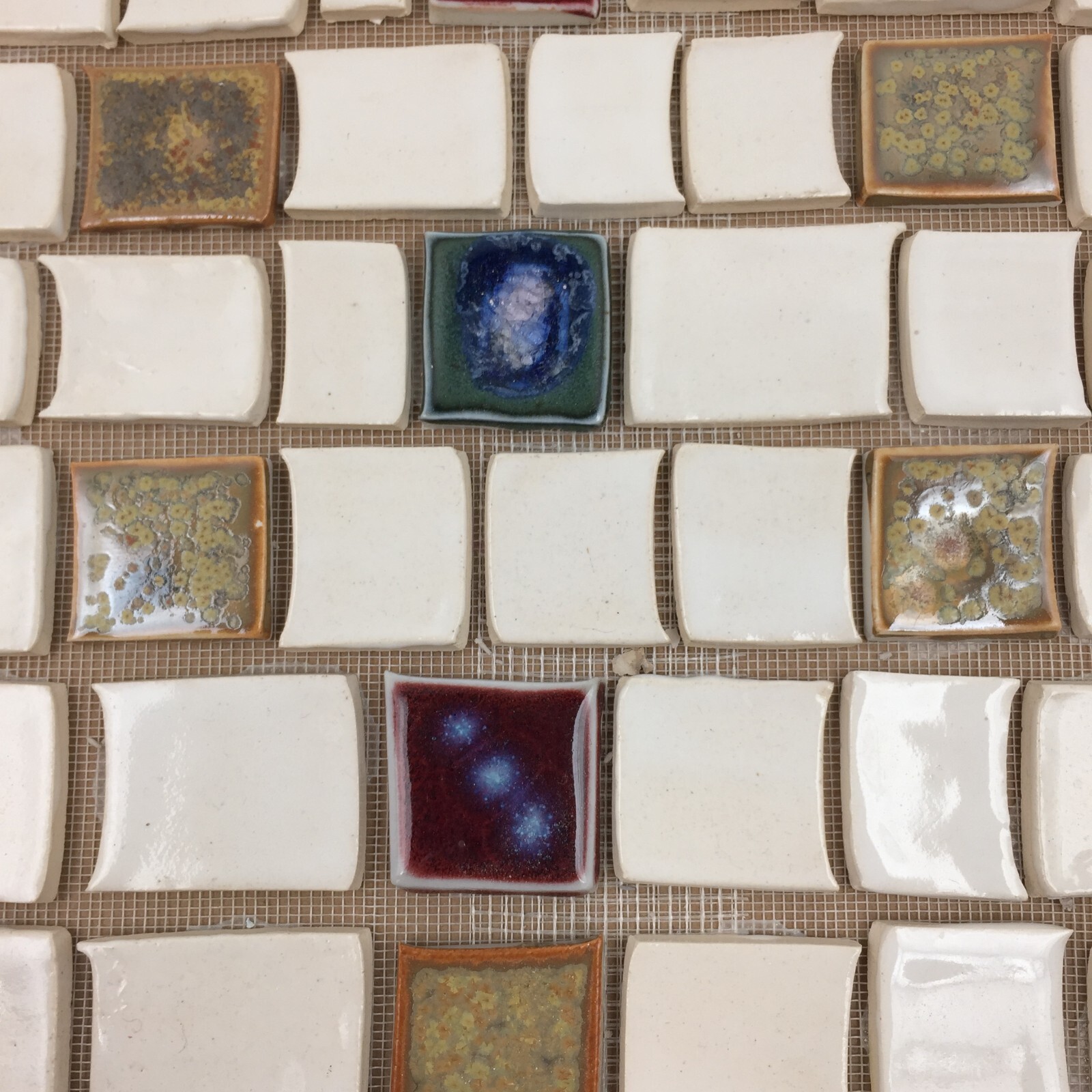 Handmade Tile Mosaic Panel Backsplash 1/4″ Thick, 11.5″ x 17.5″ Mounted On Mesh