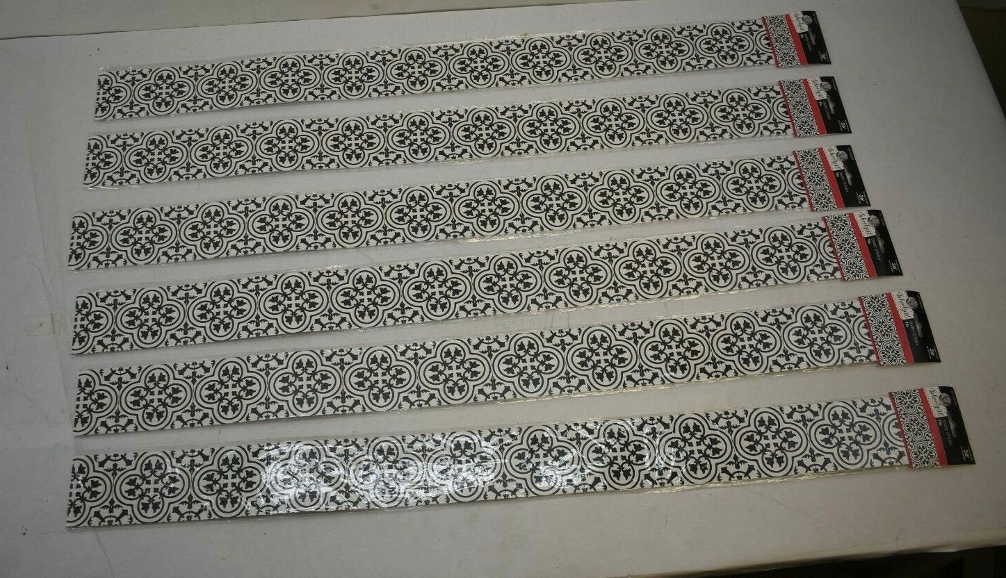 Lot Of 6 Carson Dellosa Schoolgirl Simply Stylish Straight Border Tiles 36′